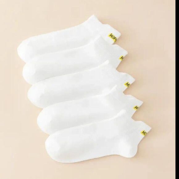 5pairs Unisex Letter Graphic "HOPE" Ankle Crew Socks (Size 6-9) "WHITE" ~ NEW!!! - Picture 1 of 5